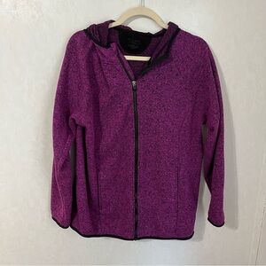 TexGear Purple Fleece Jacket with Hood and Full-Length Zipper Long Sleeves Plus